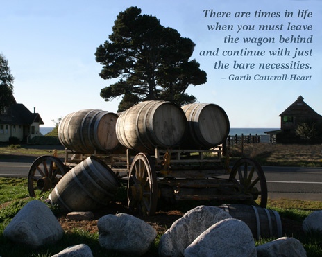 Wagon and Barrels with Quote