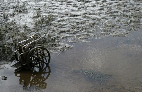 Wheel Chair Stuck in River Mud