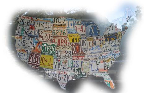 US Map made with License Plates