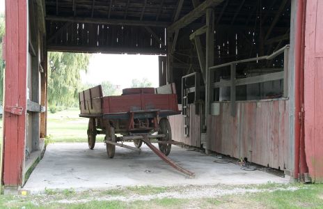 Old Wagon in Old Barn