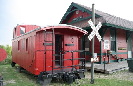 Old Caboose and Train Station, Jamestown, North Dakota