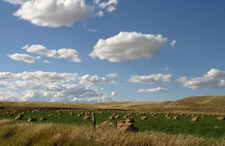 Clouds over Hay Bales