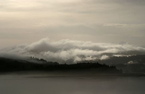 Foggy Alsea Bay, Waldport, OR