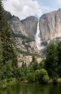 Yosemite Falls and the Merced River