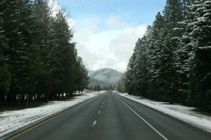 Snowy Interstate 5