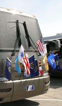 Flags on Coach