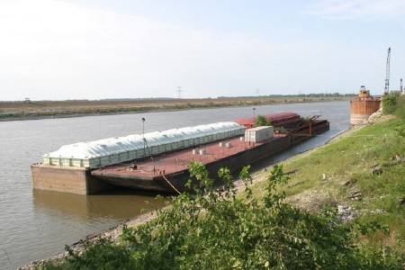 Barge at Granite City Locks