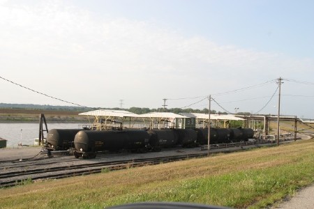Oil Railroad Cars at Granite City Locks