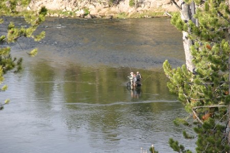 fisherman in the Yellowstone River