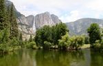 Merced River and Yosemite Falls in Yosemite National Park