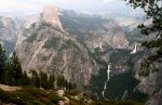Halfdome, Vernal Falls and Nevada Falls from Glacier Point in Yosemite