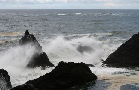 Waves Crashing on Seal Rocks, near Waldport, OR