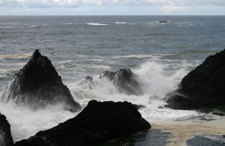 Waves Crashing on Seal Rocks, near Waldport, OR