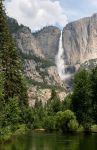 Merced River and Yosemite Falls in Yosemite National Park
