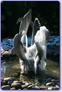 Dolphin Fountain and Ice
